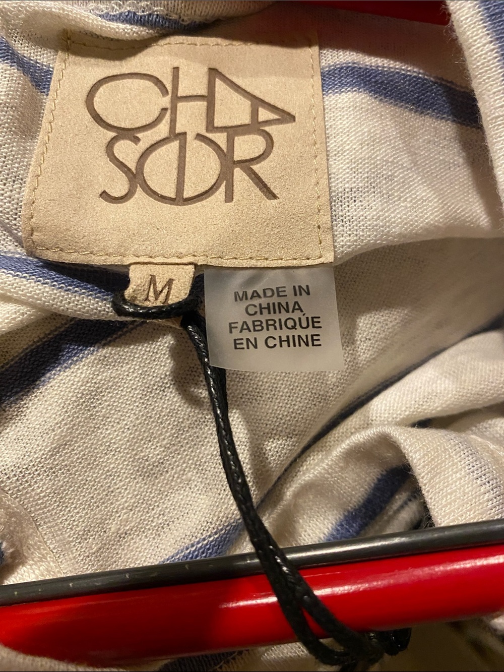 Chaser Braided Back Detail Striped Tee NWT - Picture 7 of 14